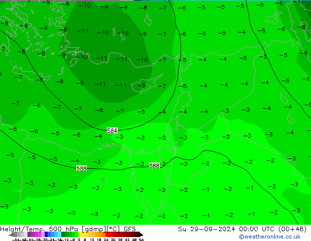 Z500/Rain (+SLP)/Z850 GFS dim 29.09.2024 00 UTC