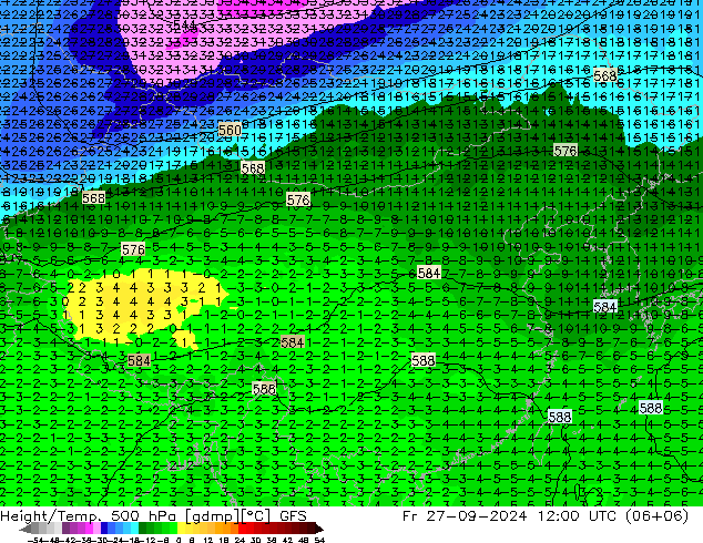 Z500/Rain (+SLP)/Z850 GFS pt. 27.09.2024 12 UTC