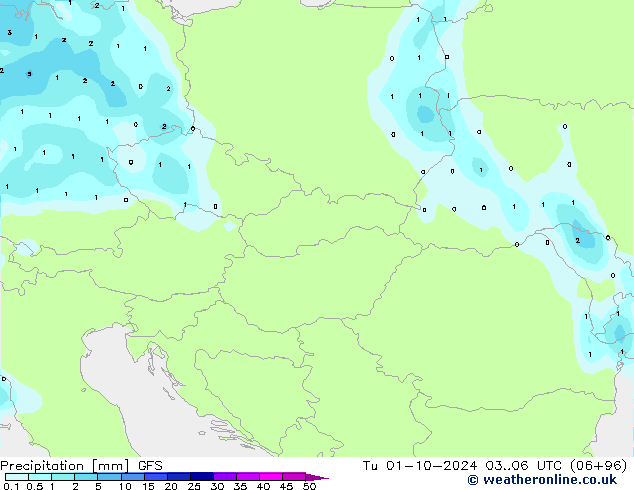 Neerslag GFS di 01.10.2024 06 UTC