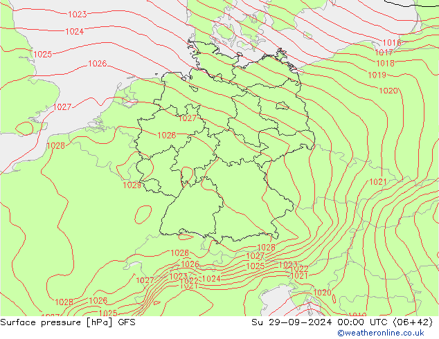 GFS: nie. 29.09.2024 00 UTC