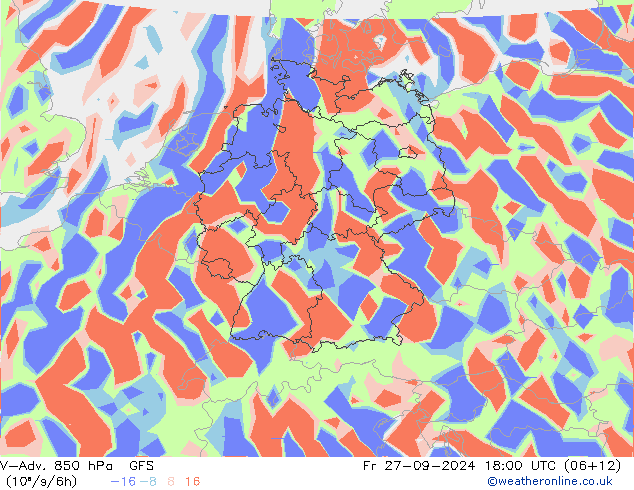 V-Adv. 850 hPa GFS 星期五 27.09.2024 18 UTC