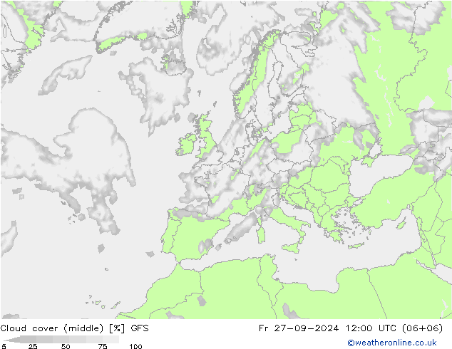 Bewolking (Middelb.) GFS vr 27.09.2024 12 UTC