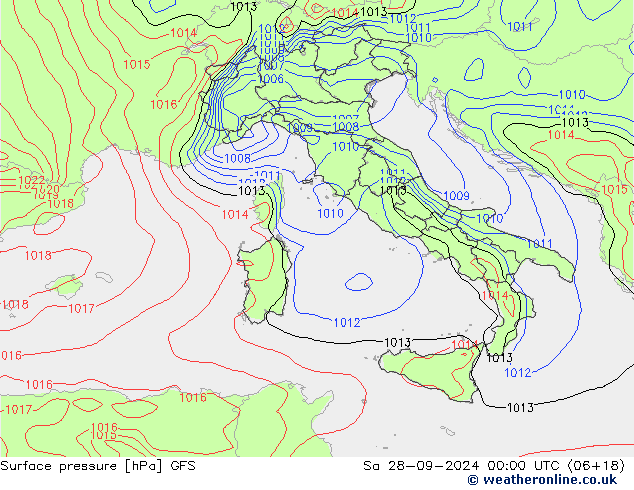 GFS: sam 28.09.2024 00 UTC