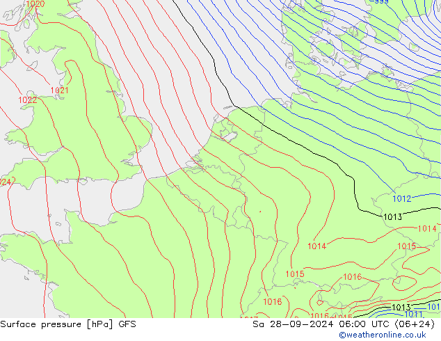 Luchtdruk (Grond) GFS za 28.09.2024 06 UTC