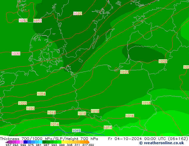 Thck 700-1000 hPa GFS Sex 04.10.2024 00 UTC