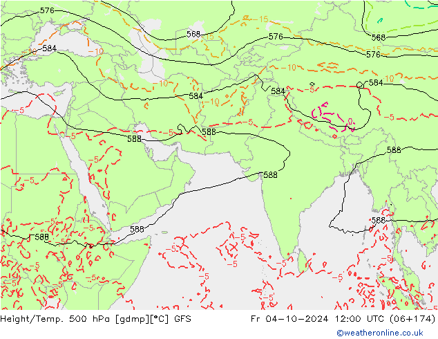 Z500/Regen(+SLP)/Z850 GFS vr 04.10.2024 12 UTC