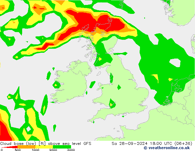 Höhe untere Wolkengrenze GFS Sa 28.09.2024 18 UTC