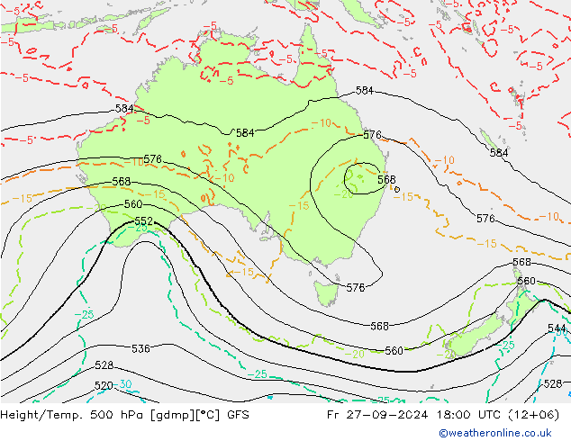 Z500/Regen(+SLP)/Z850 GFS vr 27.09.2024 18 UTC