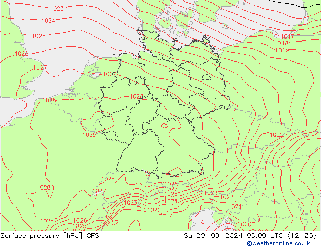 Luchtdruk (Grond) GFS zo 29.09.2024 00 UTC