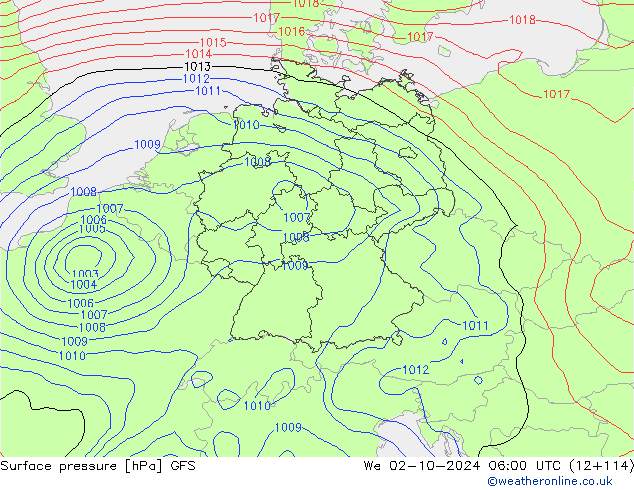 GFS: wo 02.10.2024 06 UTC