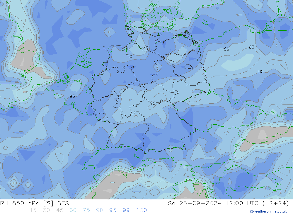 RV 850 hPa GFS za 28.09.2024 12 UTC