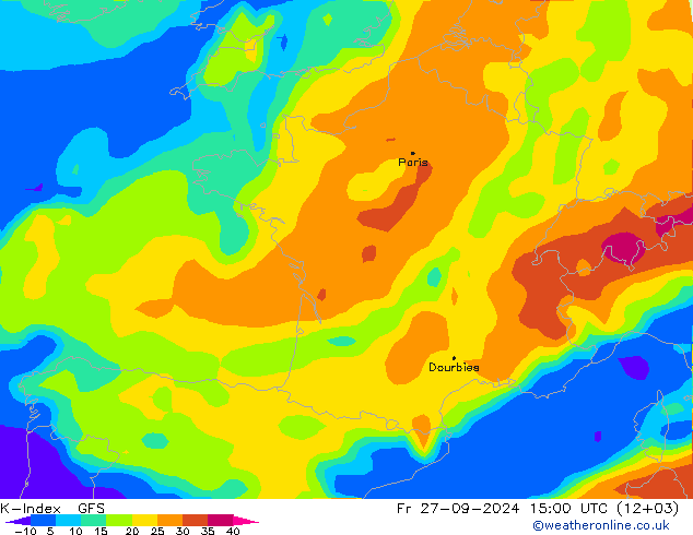 K-Index GFS vr 27.09.2024 15 UTC