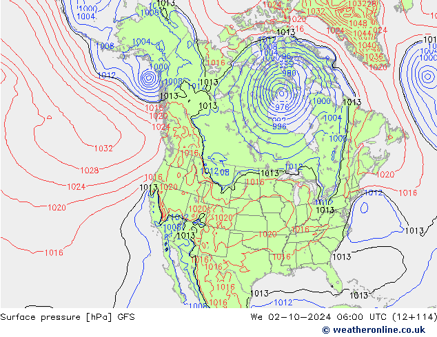 GFS: wo 02.10.2024 06 UTC