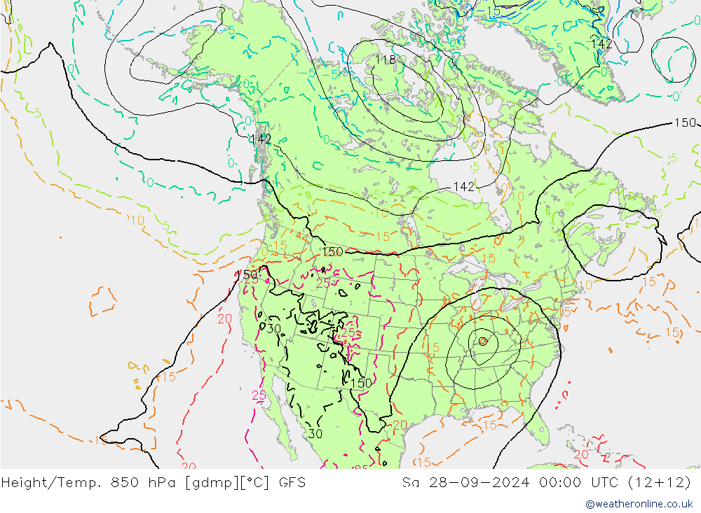 Z500/Regen(+SLP)/Z850 GFS za 28.09.2024 00 UTC