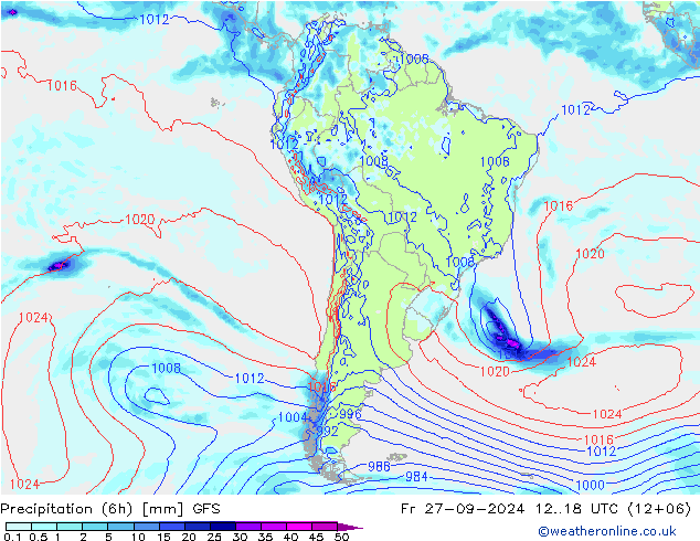 Z500/Regen(+SLP)/Z850 GFS vr 27.09.2024 18 UTC