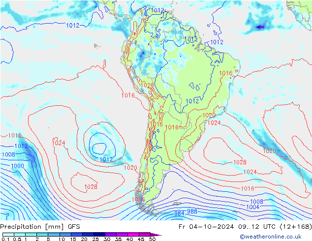 Neerslag GFS vr 04.10.2024 12 UTC