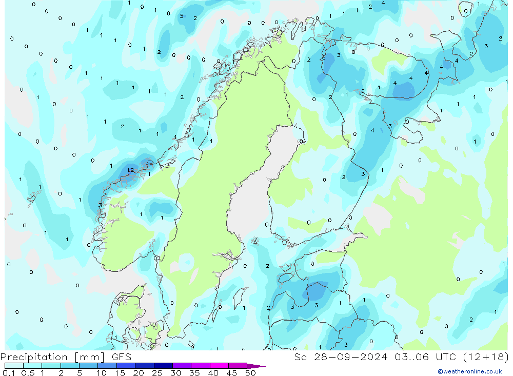 Neerslag GFS za 28.09.2024 06 UTC