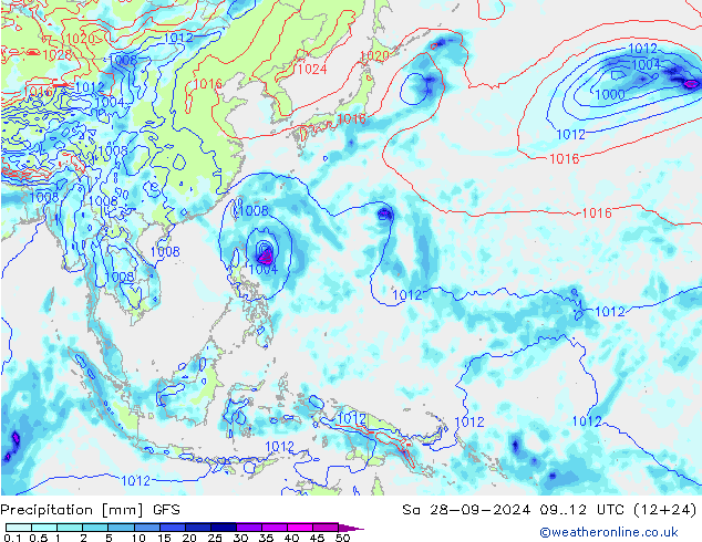 Neerslag GFS za 28.09.2024 12 UTC