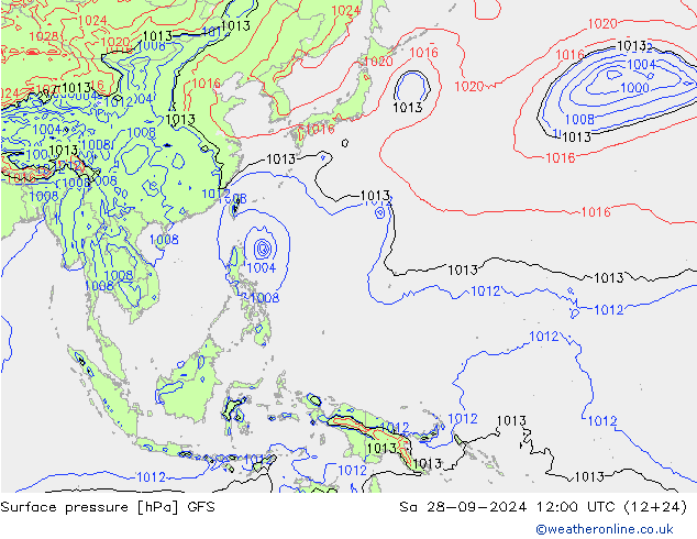 Luchtdruk (Grond) GFS za 28.09.2024 12 UTC