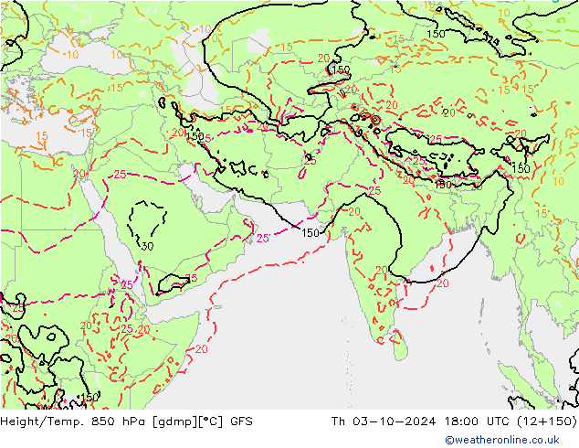 Z500/Regen(+SLP)/Z850 GFS do 03.10.2024 18 UTC