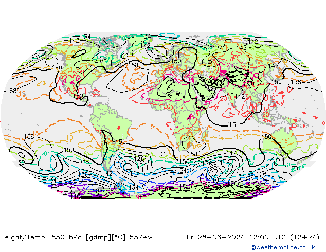 Height/Temp. 850 hPa 557ww 星期五 28.06.2024 12 UTC