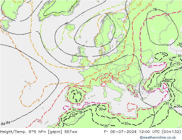 Hoogte/Temp. 925 hPa 557ww vr 05.07.2024 12 UTC