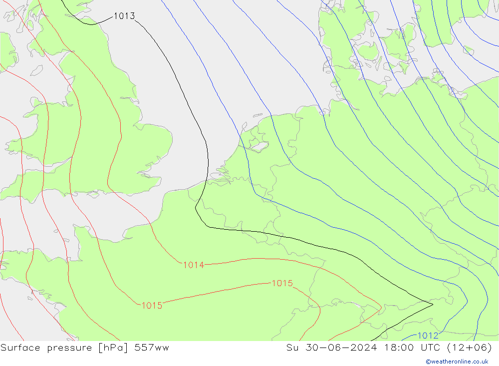 Luchtdruk (Grond) 557ww zo 30.06.2024 18 UTC