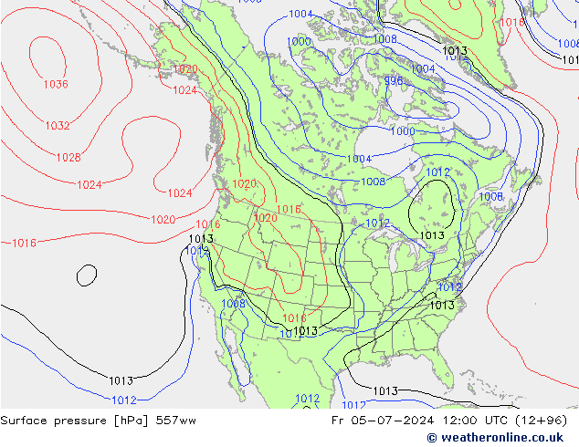 地面气压 557ww 星期五 05.07.2024 12 UTC