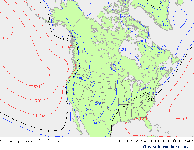 地面气压 557ww 星期二 16.07.2024 00 UTC