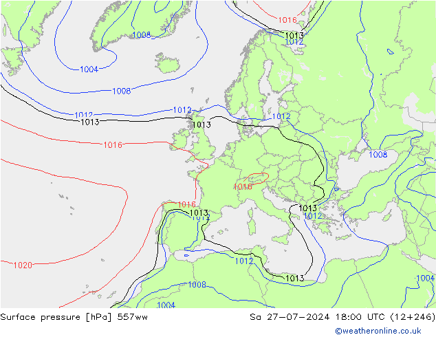 地面气压 557ww 星期六 27.07.2024 18 UTC