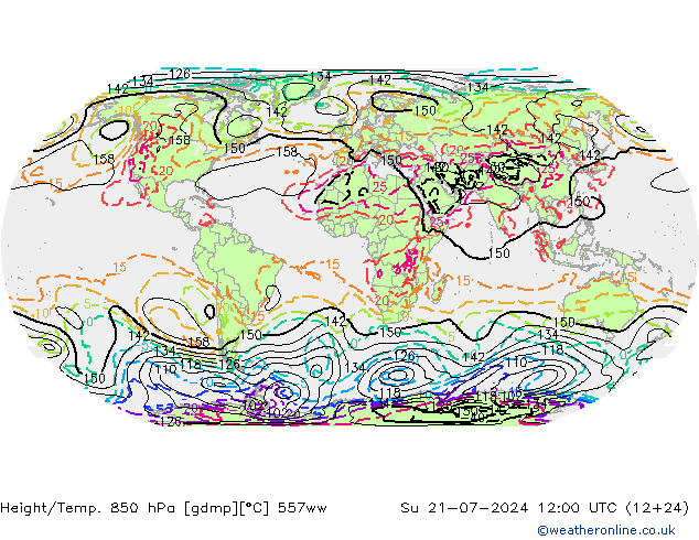 Height/Temp. 850 hPa 557ww 星期日 21.07.2024 12 UTC