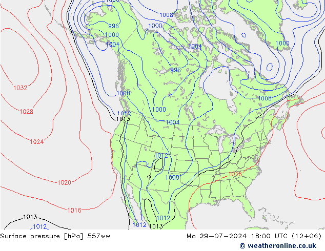 地面气压 557ww 星期一 29.07.2024 18 UTC