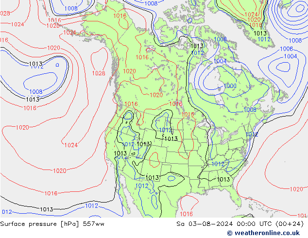 Luchtdruk (Grond) 557ww za 03.08.2024 00 UTC