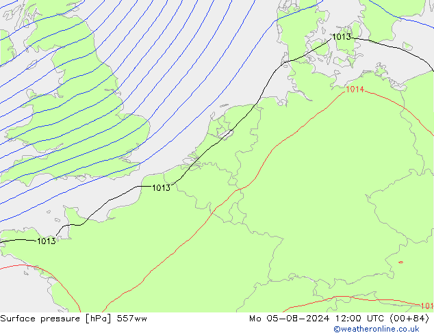 Luchtdruk (Grond) 557ww ma 05.08.2024 12 UTC