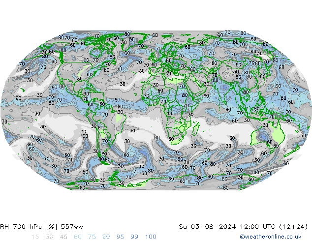 RV 700 hPa 557ww za 03.08.2024 12 UTC