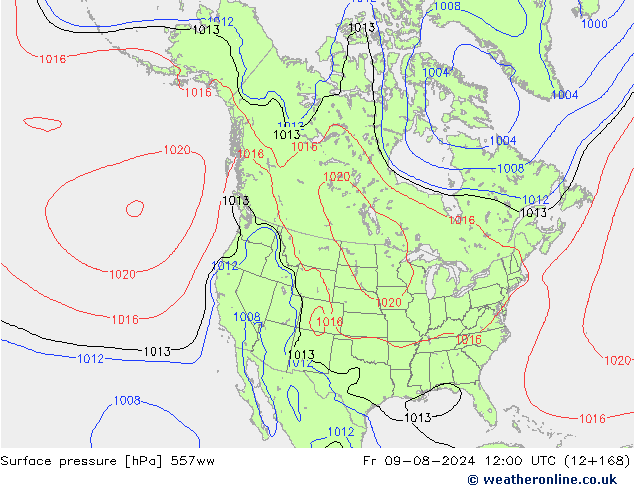 Luchtdruk (Grond) 557ww vr 09.08.2024 12 UTC