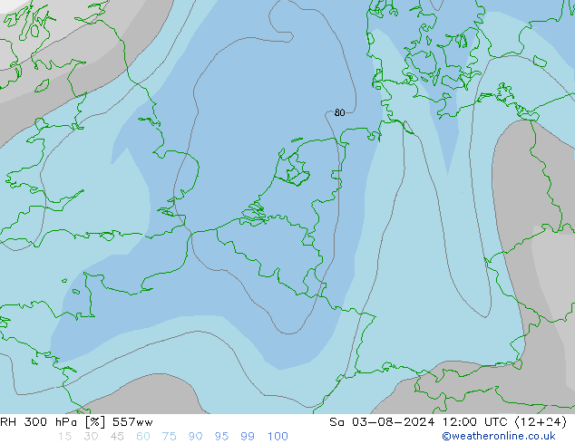 RV 300 hPa 557ww za 03.08.2024 12 UTC