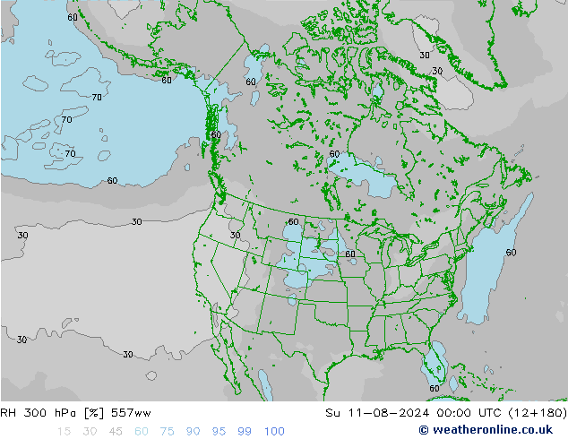 RV 300 hPa 557ww zo 11.08.2024 00 UTC