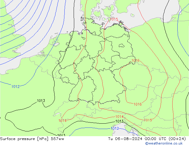 Luchtdruk (Grond) 557ww di 06.08.2024 00 UTC