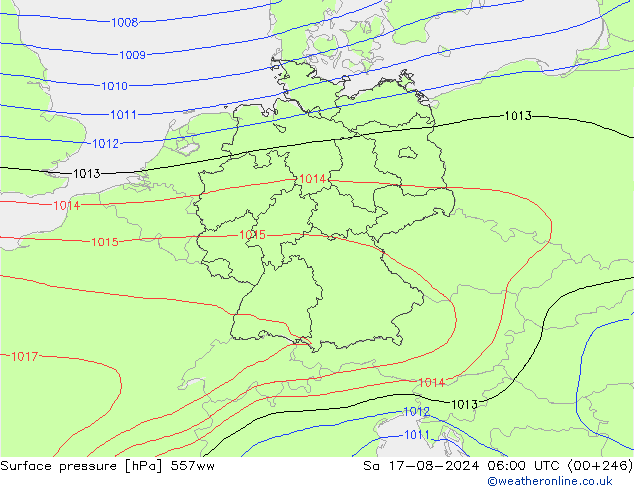 Luchtdruk (Grond) 557ww za 17.08.2024 06 UTC