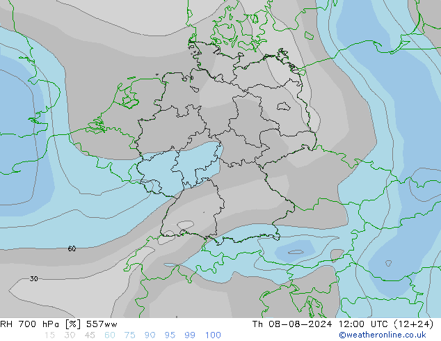 RV 700 hPa 557ww do 08.08.2024 12 UTC