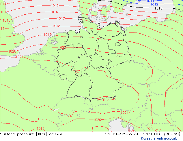 Luchtdruk (Grond) 557ww za 10.08.2024 12 UTC