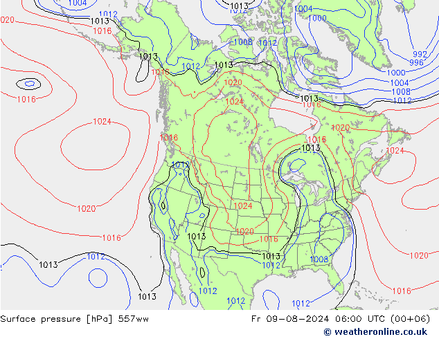 地面气压 557ww 星期五 09.08.2024 06 UTC