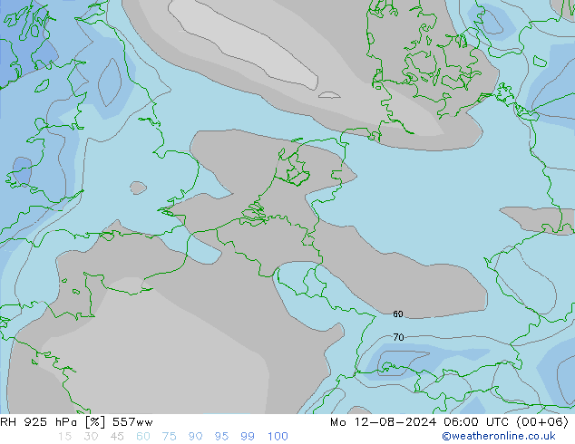 RH 925 hPa 557ww 星期一 12.08.2024 06 UTC