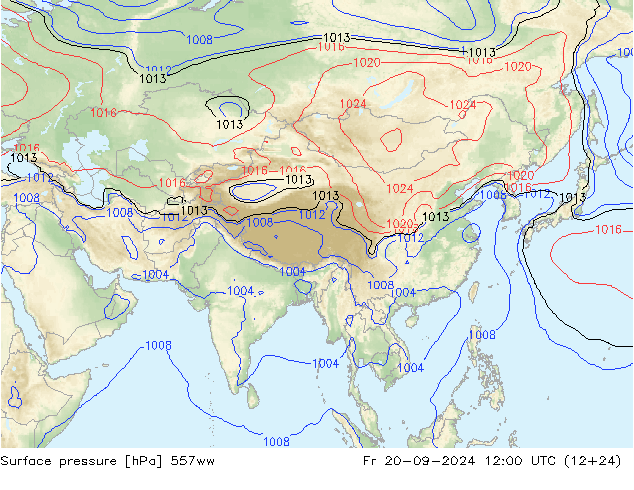 Surface pressure 557ww Fr 20.09.2024 12 UTC