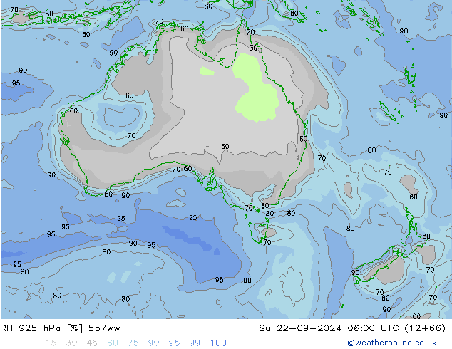 RH 925 hPa 557ww Dom 22.09.2024 06 UTC