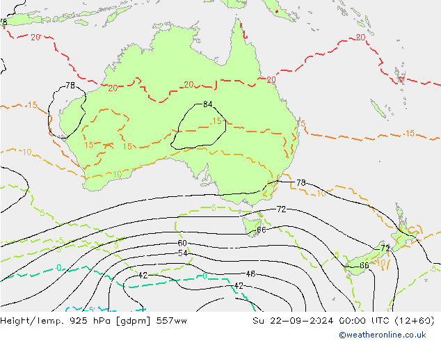 Height/Temp. 925 гПа 557ww Вс 22.09.2024 00 UTC