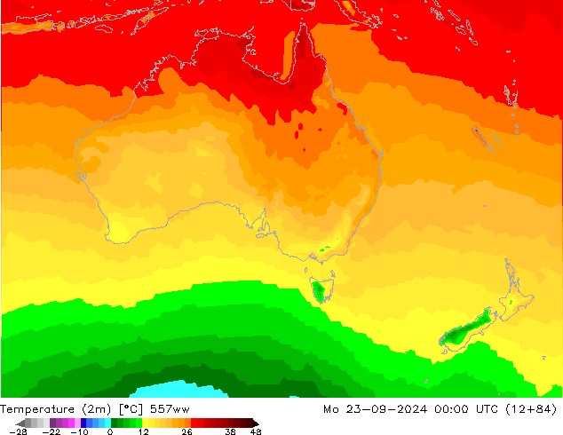 Temperatura (2m) 557ww lun 23.09.2024 00 UTC