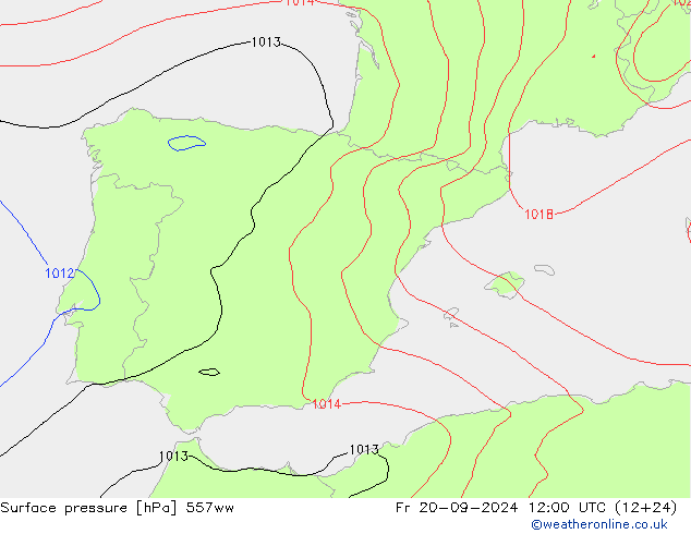 Surface pressure 557ww Fr 20.09.2024 12 UTC