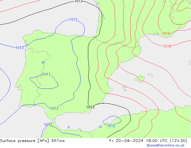 Surface pressure 557ww Fr 20.09.2024 18 UTC